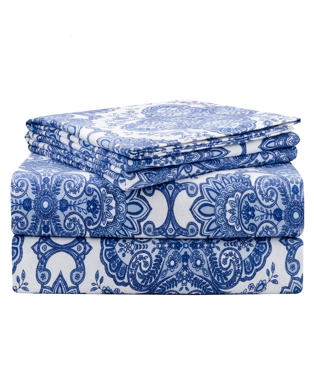 Комплект фланелевых простыней Pointehaven Alpine Blue Luxury Weight, Twin XL