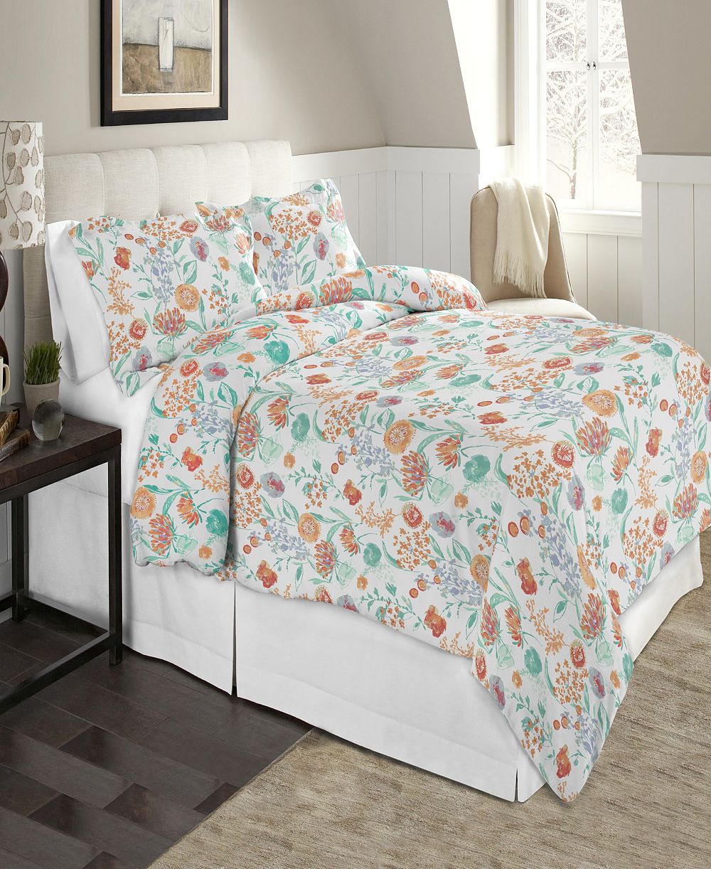 Celeste Home Luxury Weight Printed Cotton Flannel Duvet Cover Set, King/California King