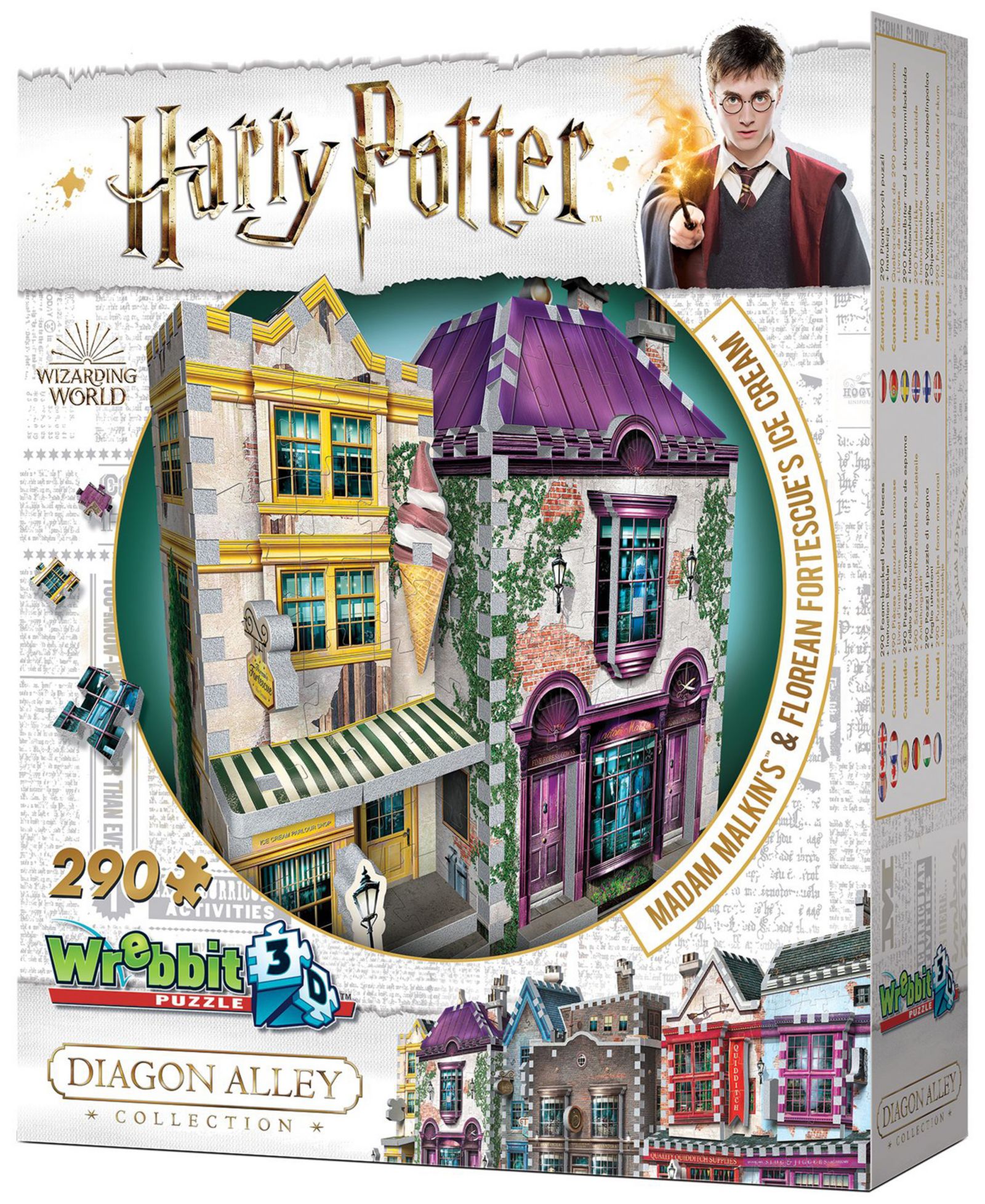 Wrebbit Harry Potter Diagon Alley 3D Puzzle, 290 Pieces, Ages 12+