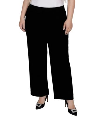 NY Collection Plus Size брюки широкие с завышенной талией