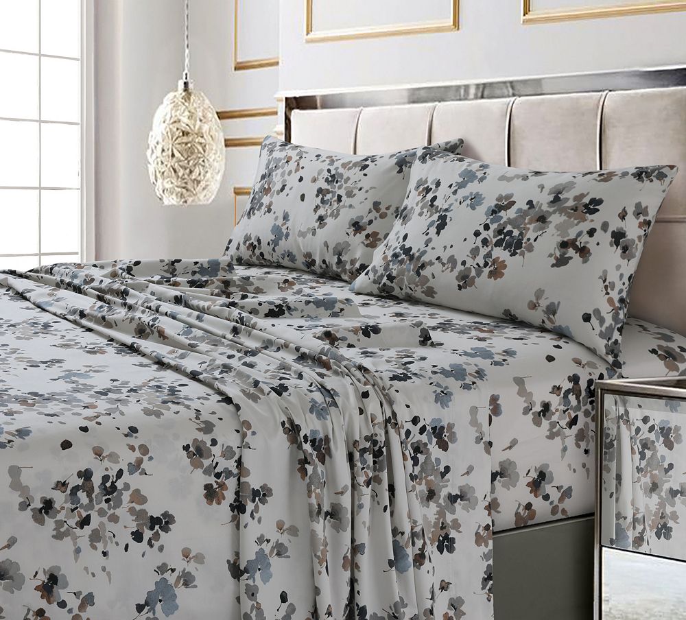 Комплект простыней Tribeca Living Lisbon 300 Thread Count Cotton Sateen Extra Deep Pocket, Twin