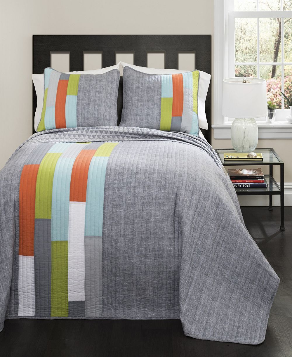 Lush Décor Shelly Stripe 3-Pc. Quilt Set, Full/Queen