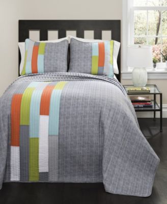 Lush Décor Shelly Stripe 3-Pc. Quilt Set, King