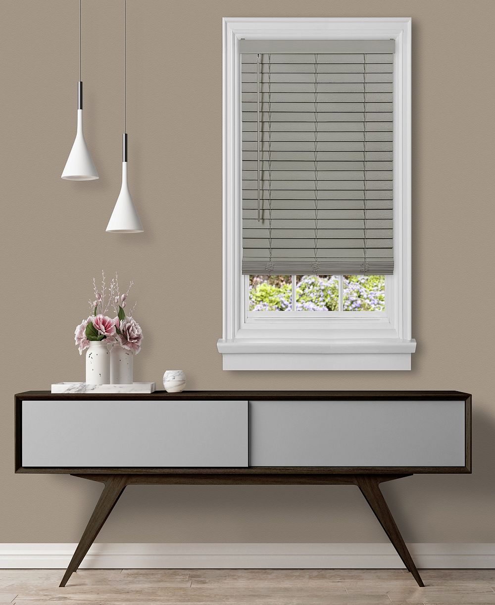 Achim GII Madera FalsaCordless Faux-Wood 2" Plantation Blind, 29" x 64"