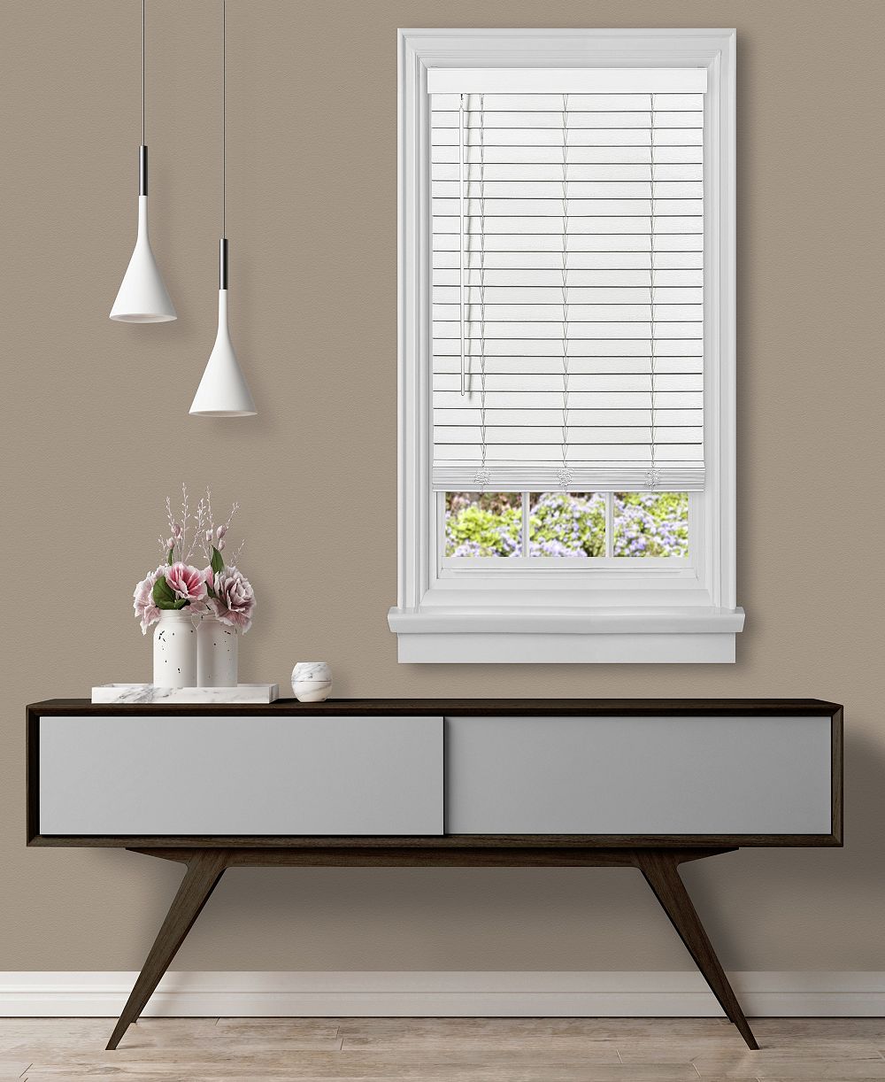 Achim GII Madera FalsaCordless Faux-Wood 2" Plantation Blind, 30" x 64"