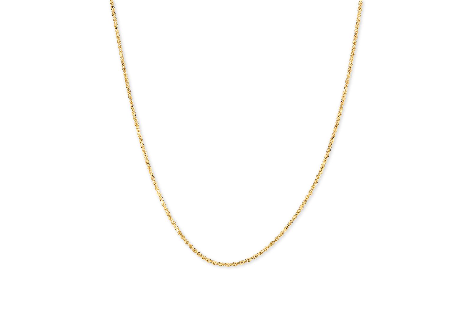 Glitter Rope 18" Chain Necklace (1-5/8mm) in 14k Gold
