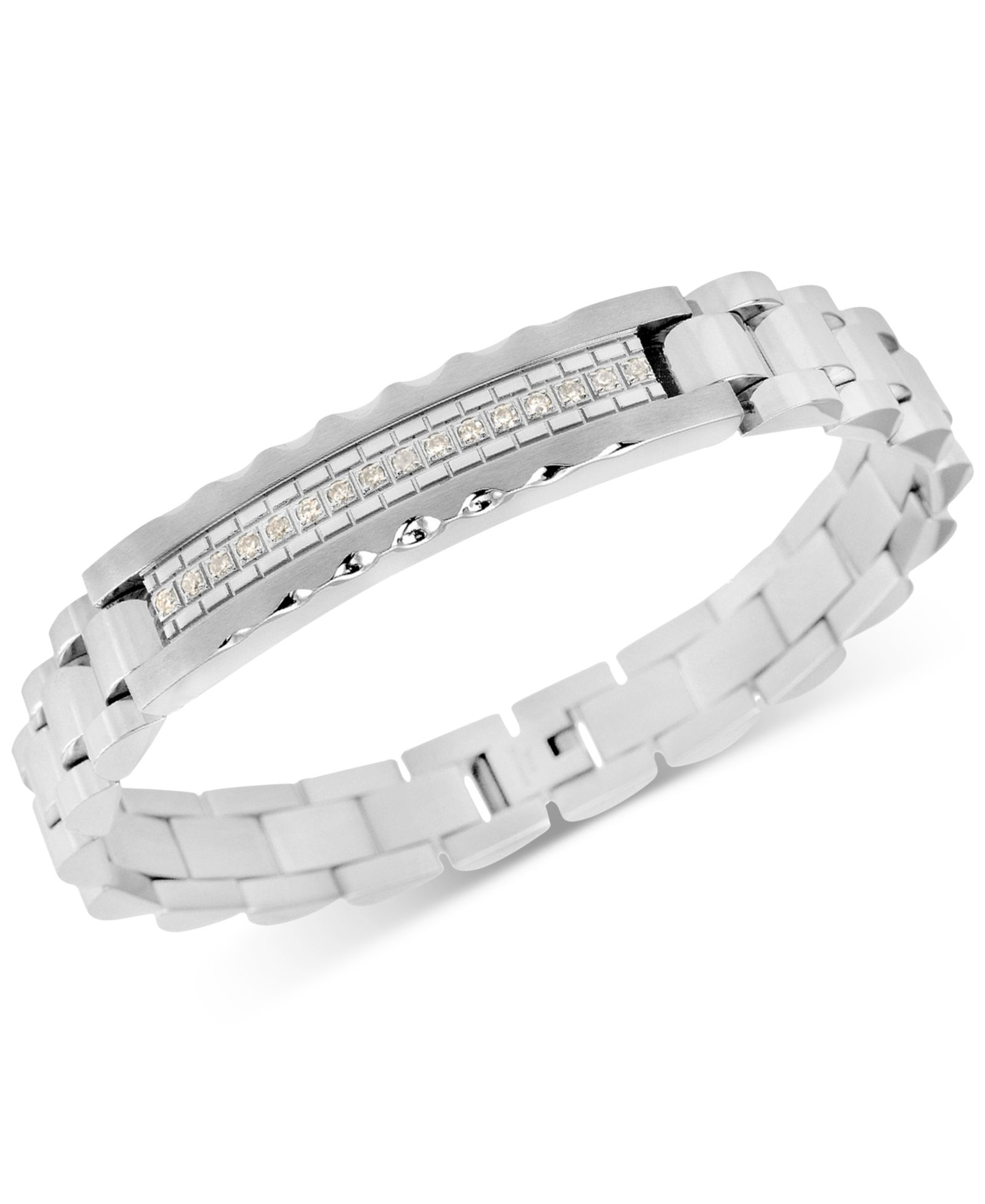 Мужской браслет с бриллиантом (1/5 ct. t.w.) из нержавеющей стали