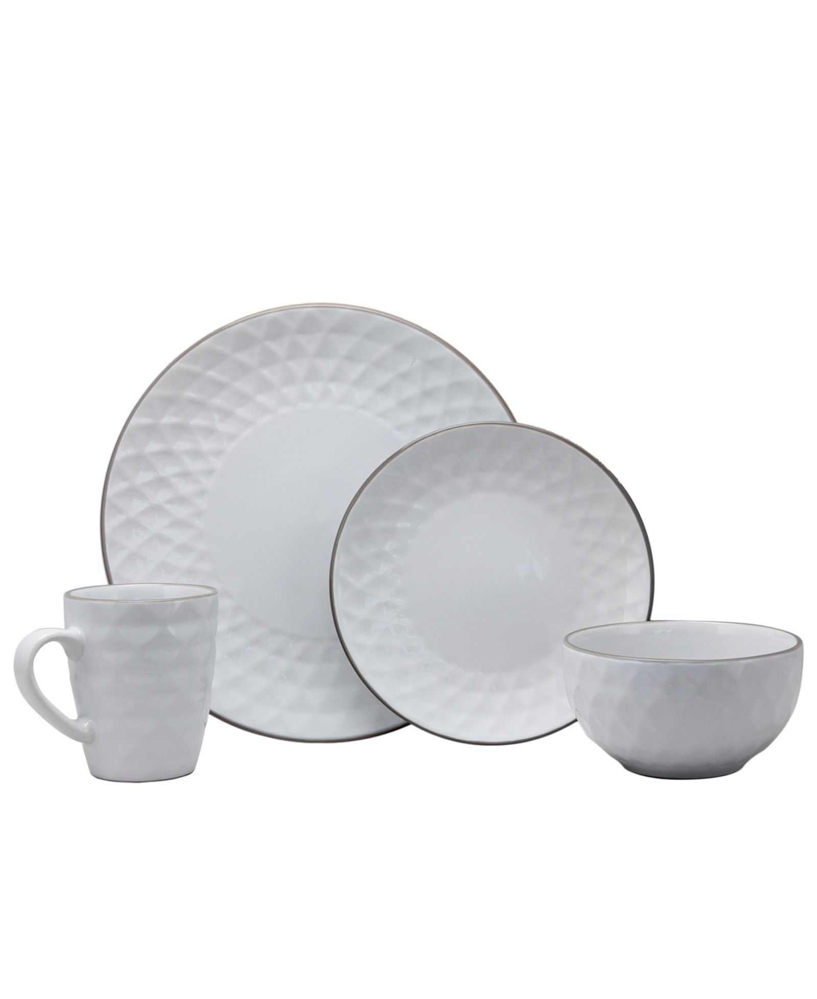 Elama Medici Pearl 16 Pc. Dinnerware Set, Service for 4