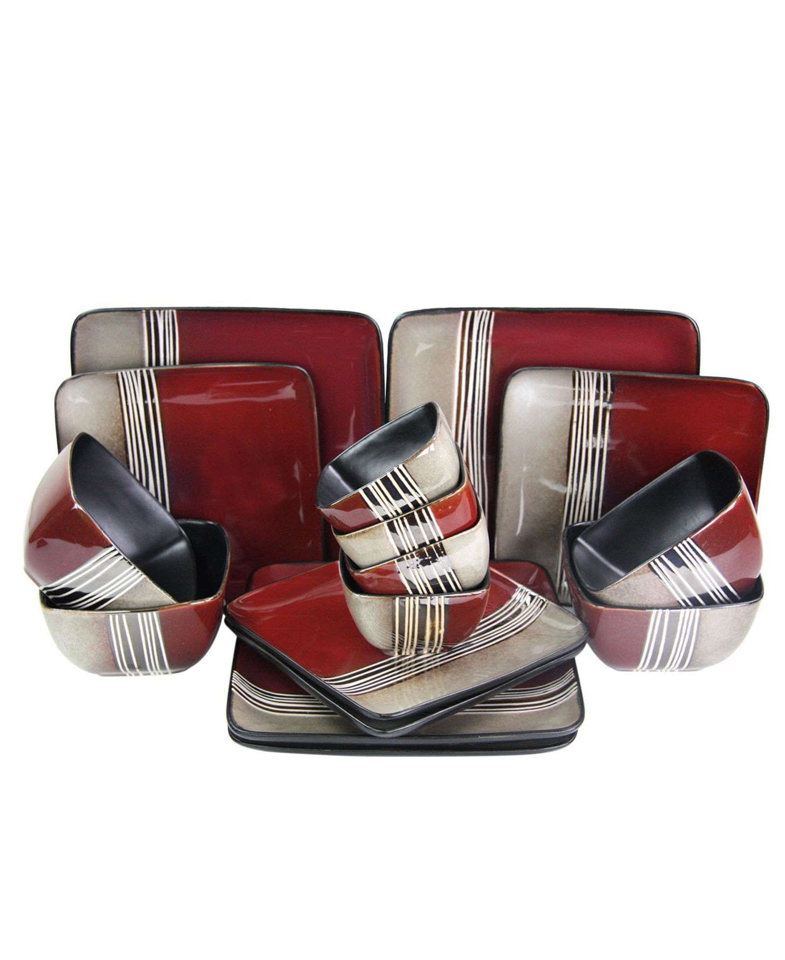 Elama Downtown Loft 16 Pc. Dinnerware Set, Service for 4