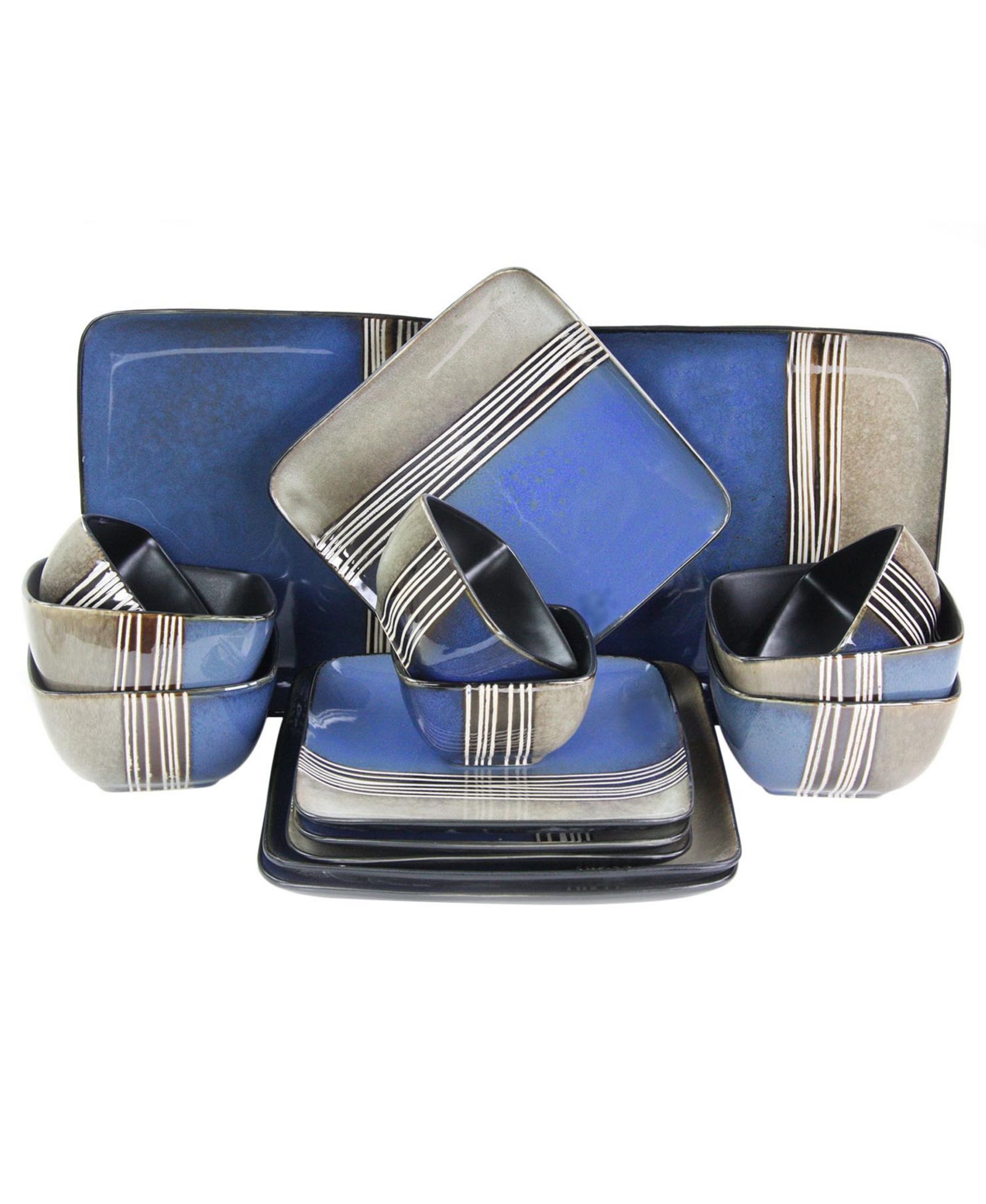 Elama Uptown Loft 16 Pc. Dinnerware Set, Service for 4