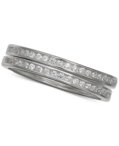 Giani Bernini набор колец Cubic Zirconia Bands, Sterling Silver