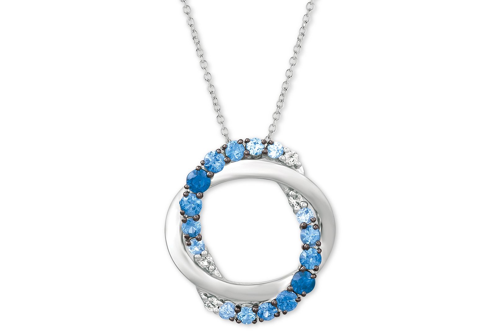 Le Vian подвеска Pendant Necklace Blueberry Sapphires & Vanilla Sapphires в белом золоте 14k, 20"