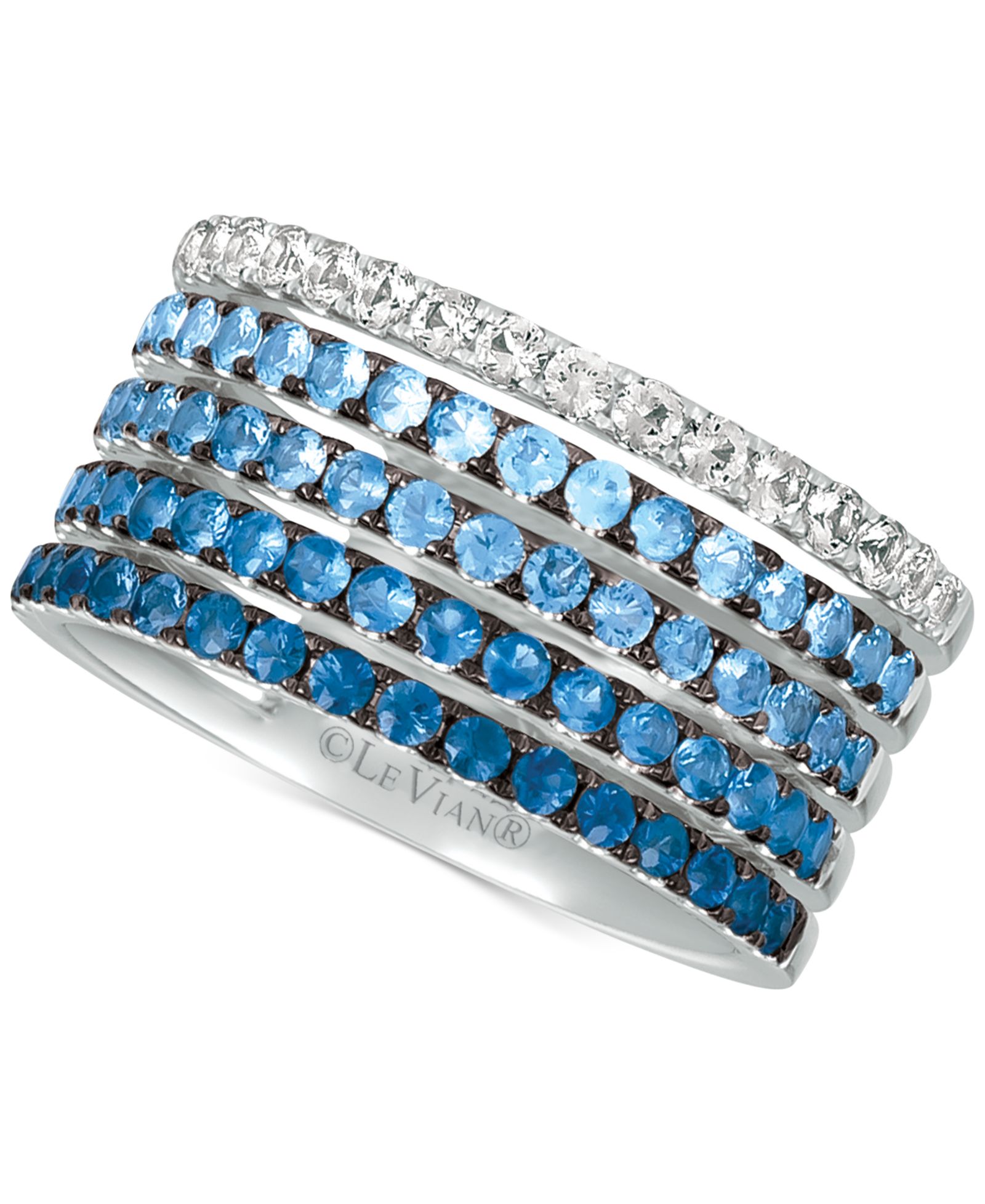 Кольцо Le Vian® Denim Ombré Sapphire (1-1/4 ct. t.w.) & Vanilla Sapphires (1/3 ct. t.w.) в белом золоте 14k