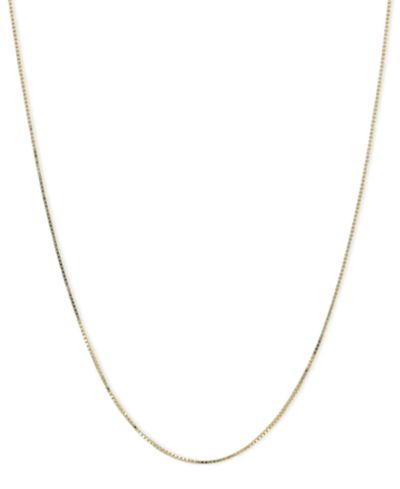 Box Chain 18" Necklace (1/2mm) in 14k Gold