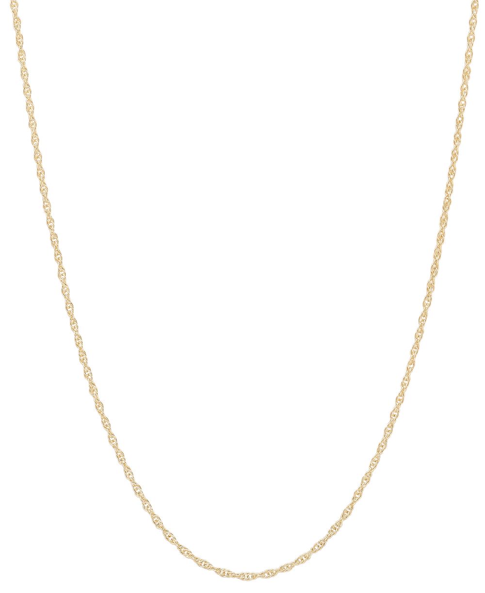 Легкое золотое ожерелье 14k, цепь Light Rope (1mm), 18"