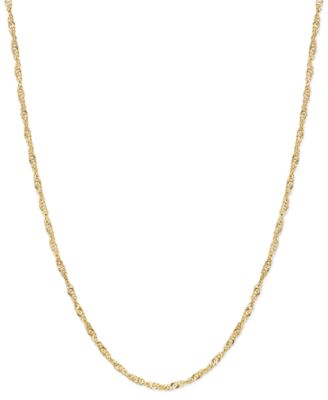 20" Singapore Chain Necklace (1-1/2mm) in 14k Gold