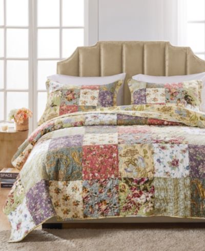 Greenland Home Fashions Blooming Prairie 3-Pc. Quilt Set, Full/Queen