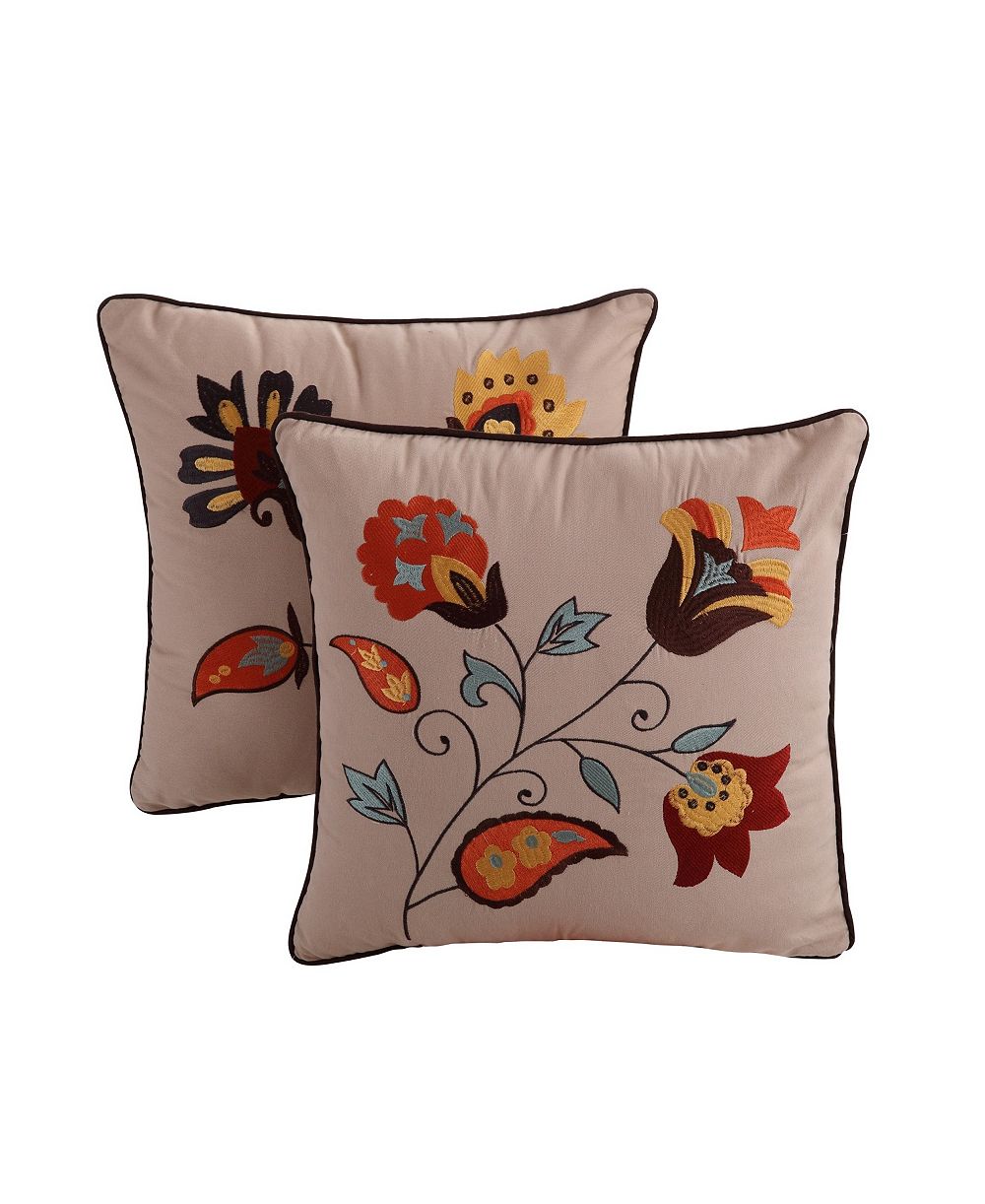 Greenland Home Fashions Andorra 2-Pc. Decorative Pillows, 18" x 18"