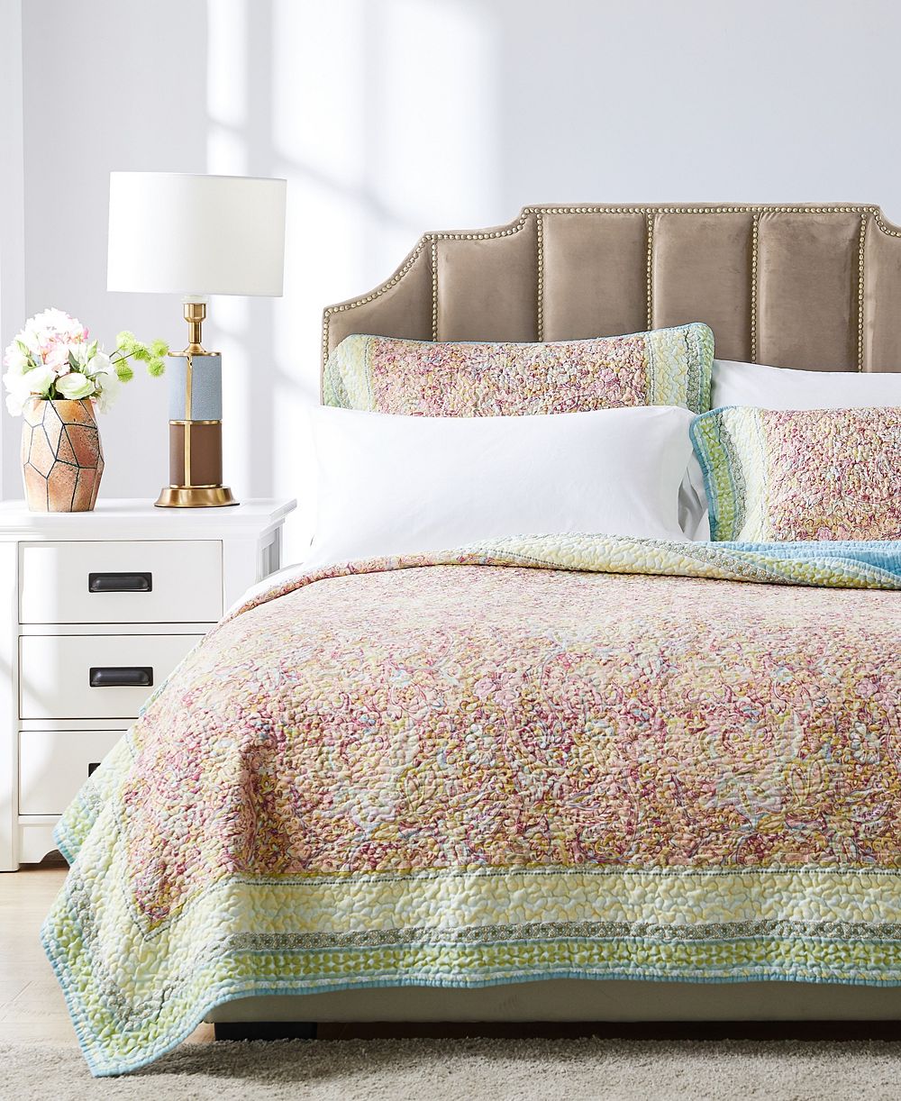 Greenland Home Fashions комплект стеганого одеяла Palisades Pastel, 2 предмета, Twin