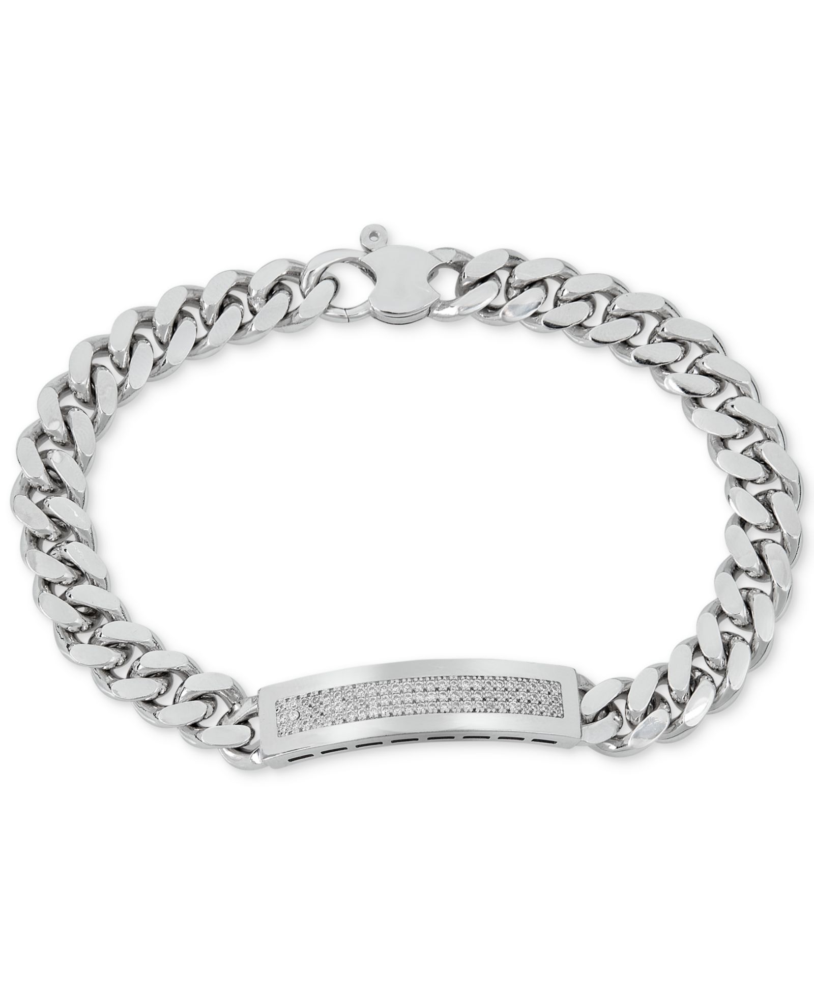 Мужской браслет с бриллиантами (1/2 ct. t.w.) ID из стерлингового серебра