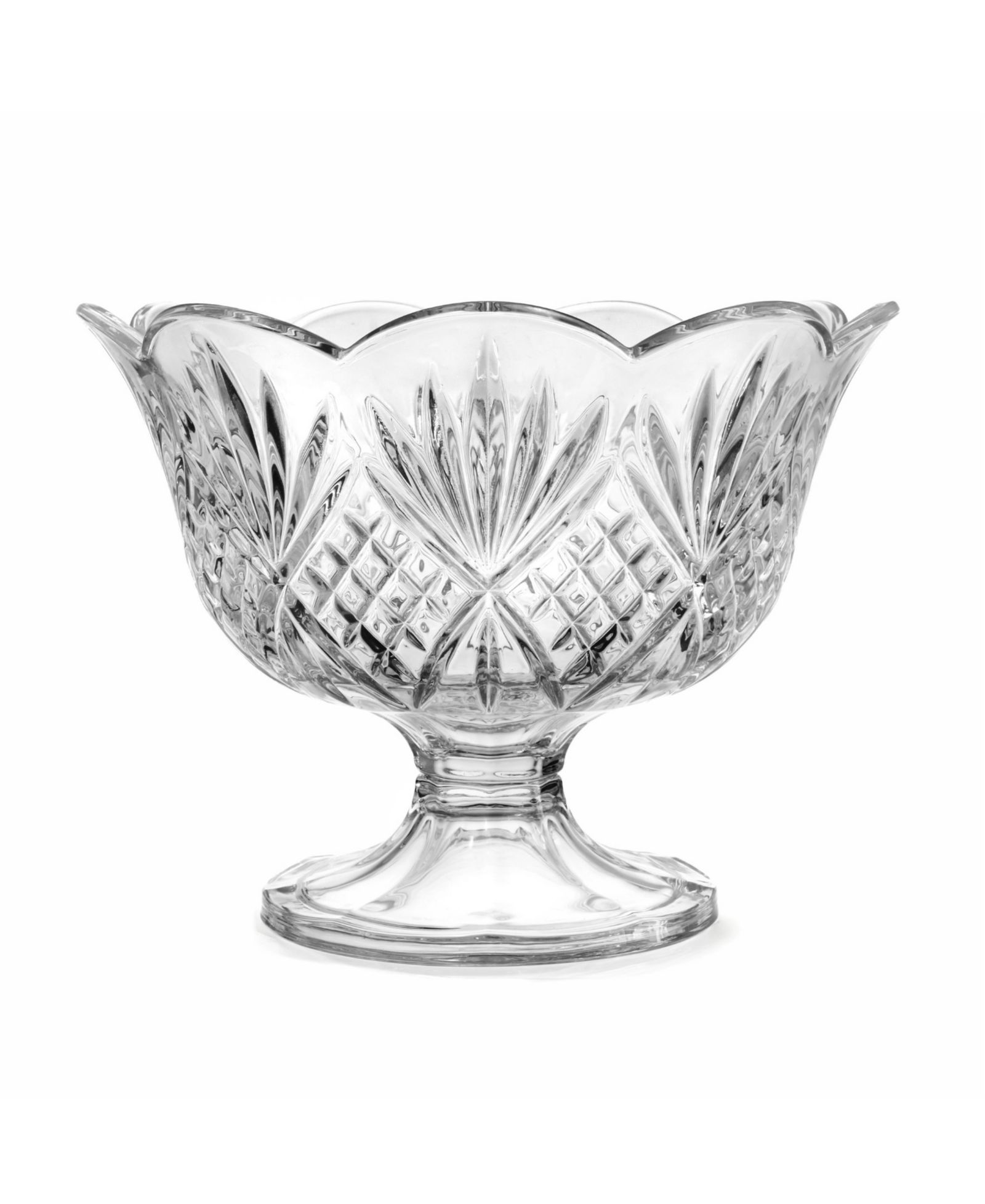 Godinger Dublin Crystal Scalloped Footed Trifle Bowl