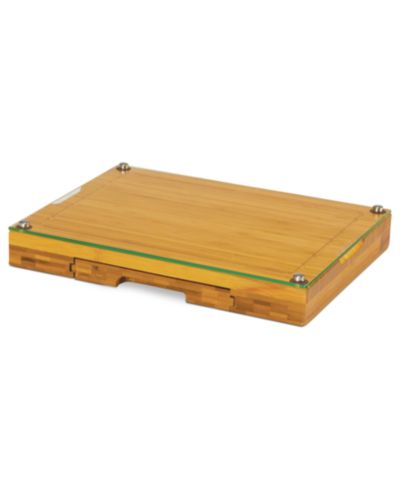 Toscana® by Picnic Time Concerto Glass Top Cutting Board with Cheese Tools