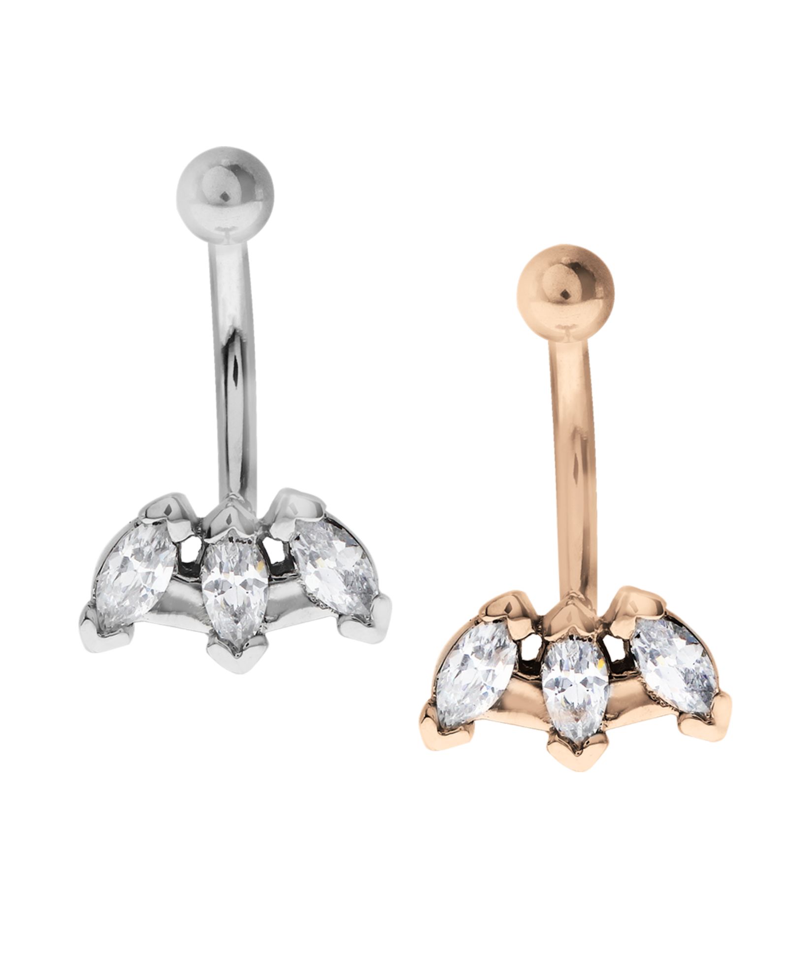 Rhona Sutton серьги-гвоздики Marquise Crystal Stainless Steel