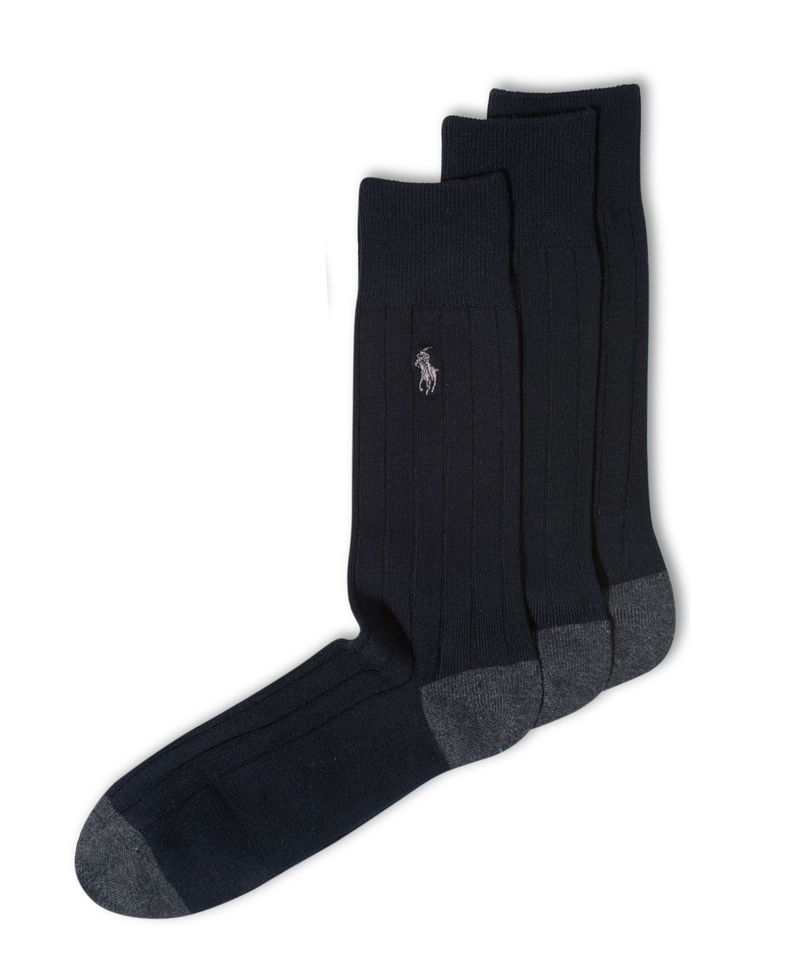 Polo Ralph Lauren Men's Soft Touch Rib Dress Socks, 3-Pack