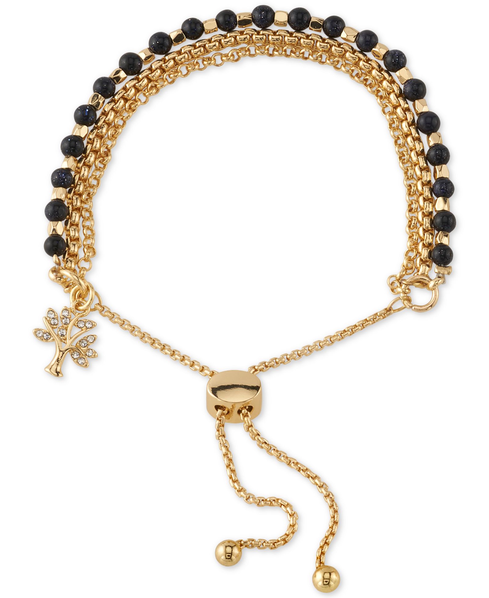 Браслет Unwritten Blue Stone Crystal Tree Bolo Gold-Tone Plated and Silver Plated