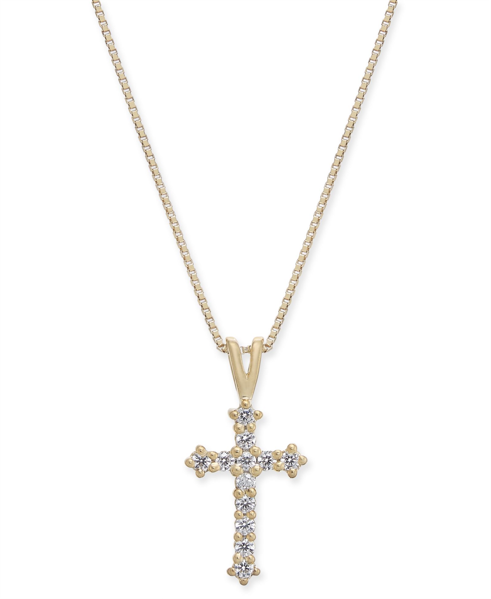 Подвеска-кулон Diamond Cross 18" (1/10 ct. t.w.) в 14k Gold