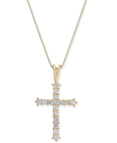 Подвеска Diamond Cross 18" в 14k Gold (1/2 ct. t.w.)