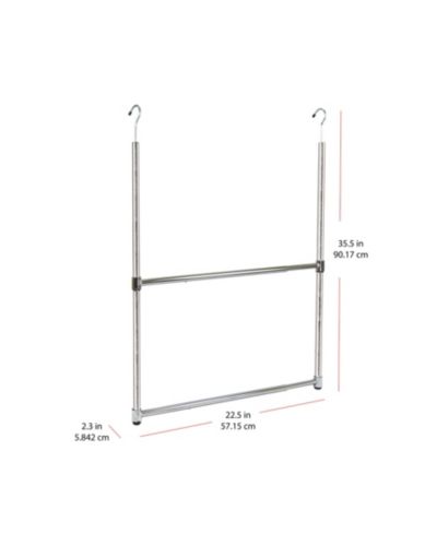 Oceanstar 2-Tier Portable Adjustable Closet Hanger Rod, Chrome