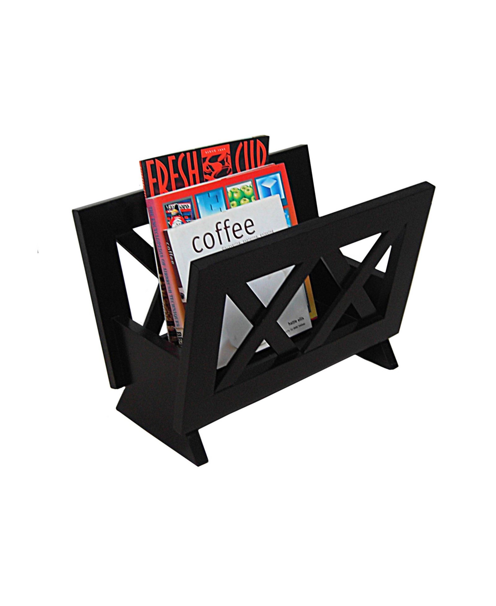 Oceanstar Contemporary Solid Wood Magazine Rack