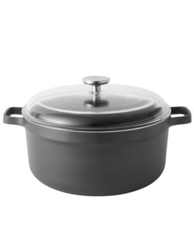 BergHOFF GEM 11" Nonstick Stockpot 7.7Qt., Black, Glass Lid