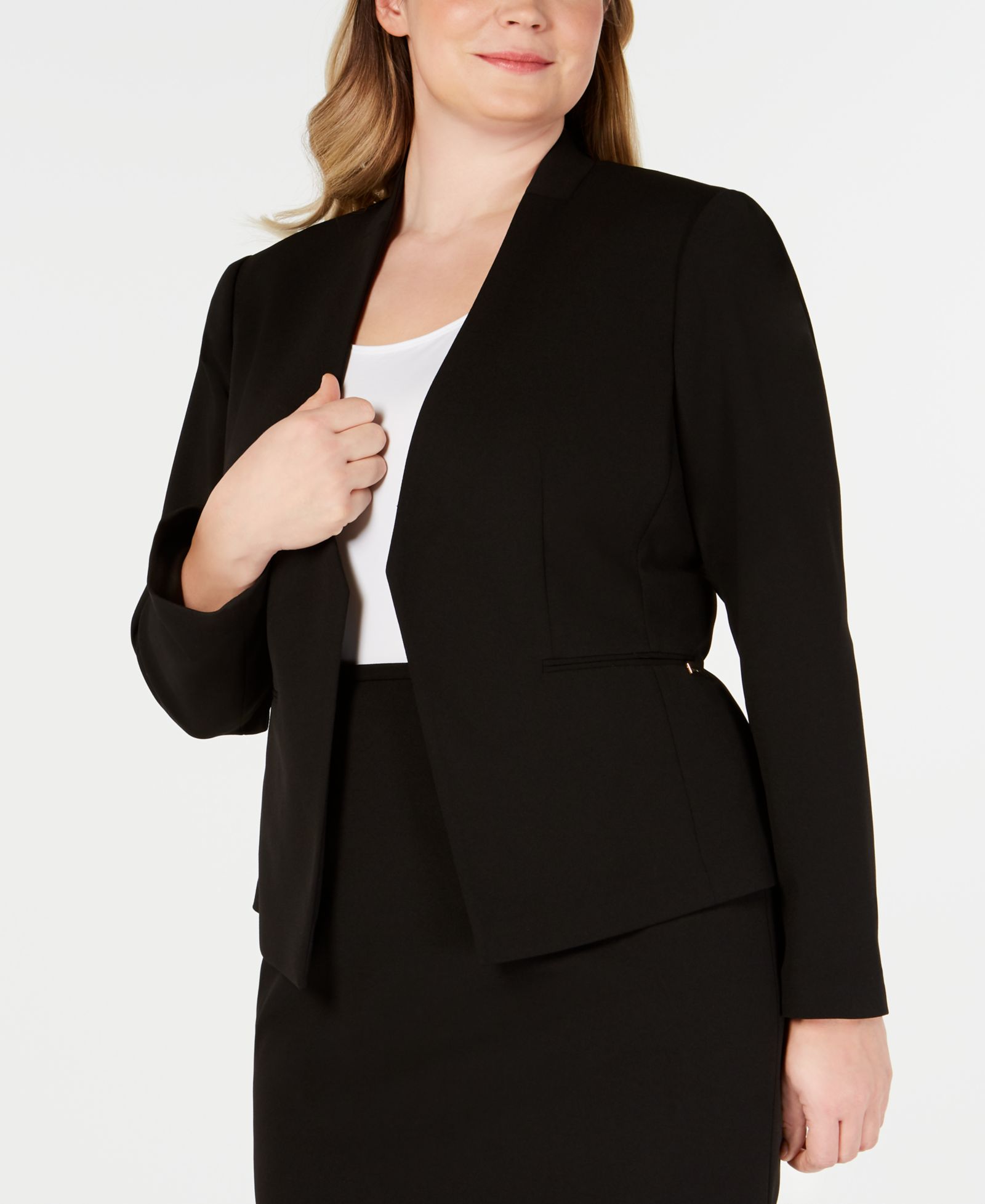 Блейзер Calvin Klein Plus Size Open-Front Soft Crepe