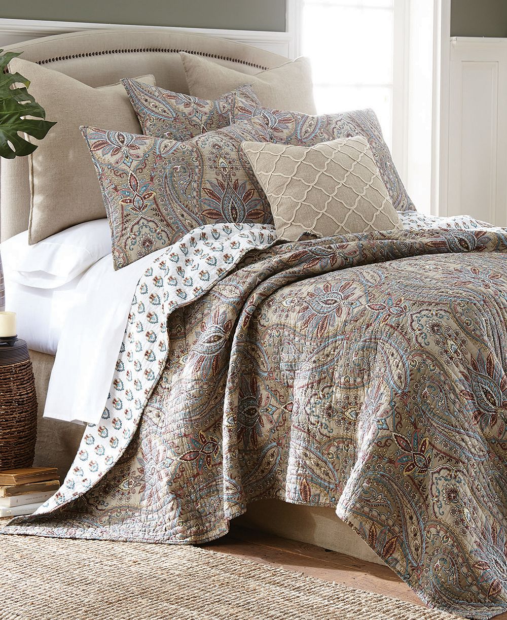 Комплект из 2-х стеганых одеял Levtex Home Kasey Damask Reversible, Twin