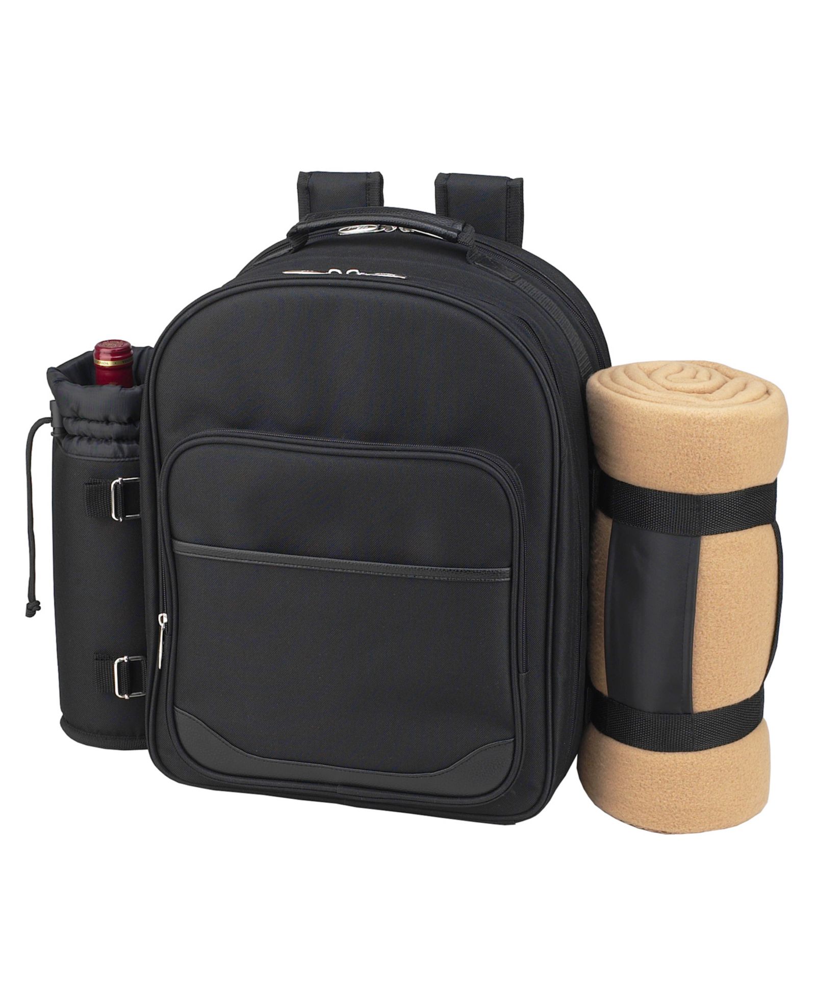 Picnic at Ascot Deluxe 4 Person Picnic Backpack Cooler, Wine Pouch and Blanket