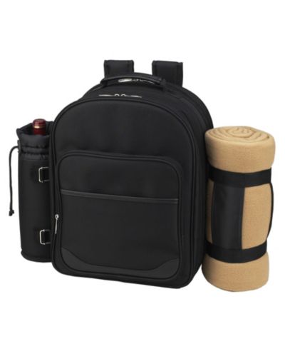 Picnic at Ascot Deluxe 4 Person Picnic Backpack Cooler, Wine Pouch and Blanket