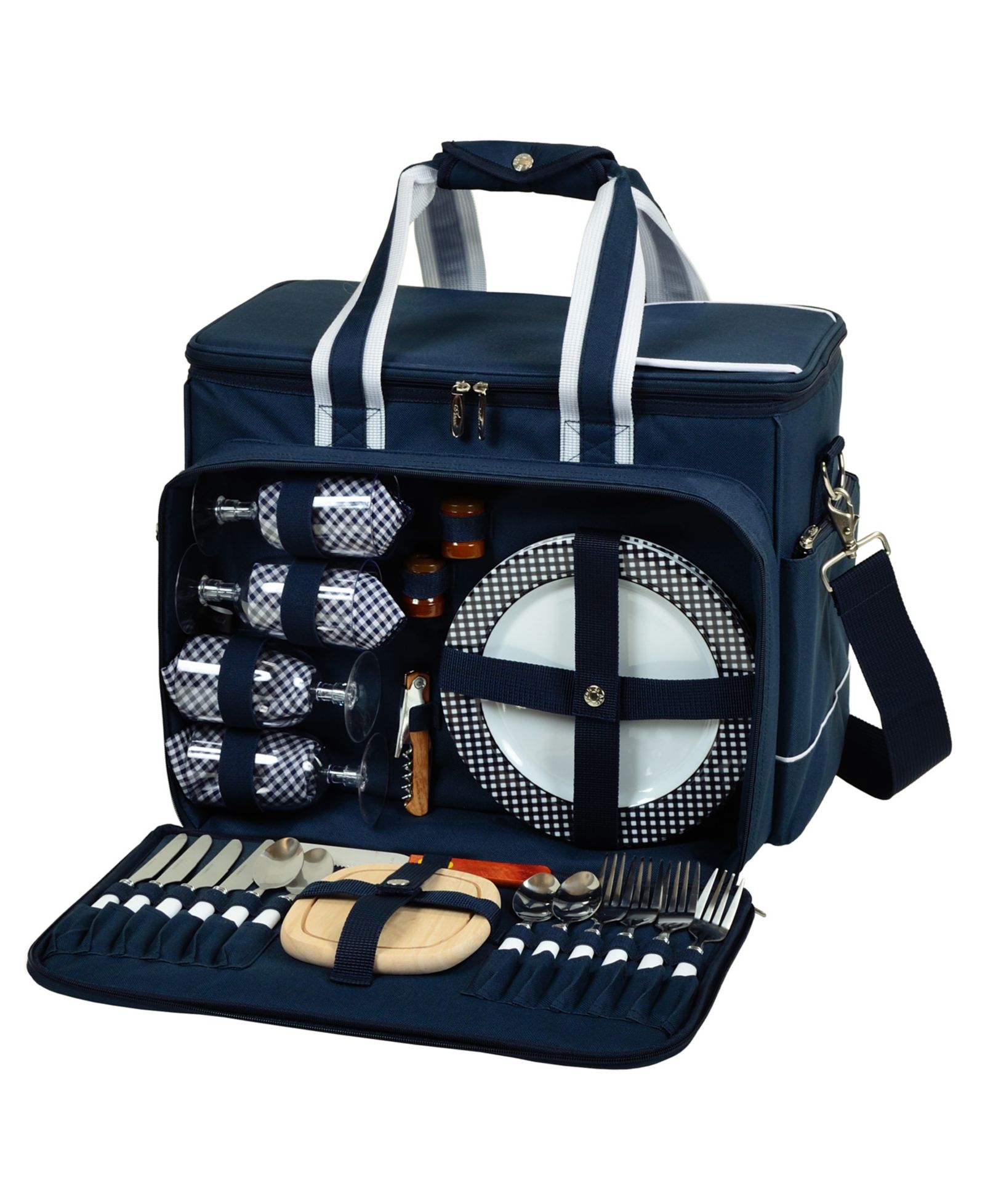 Picnic at Ascot Ultimate Picnic Cooler Equipped for 4 with Accessories