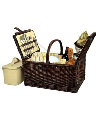 Picnic at Ascot Buckingham Willow Picnic Basket with Service for 4