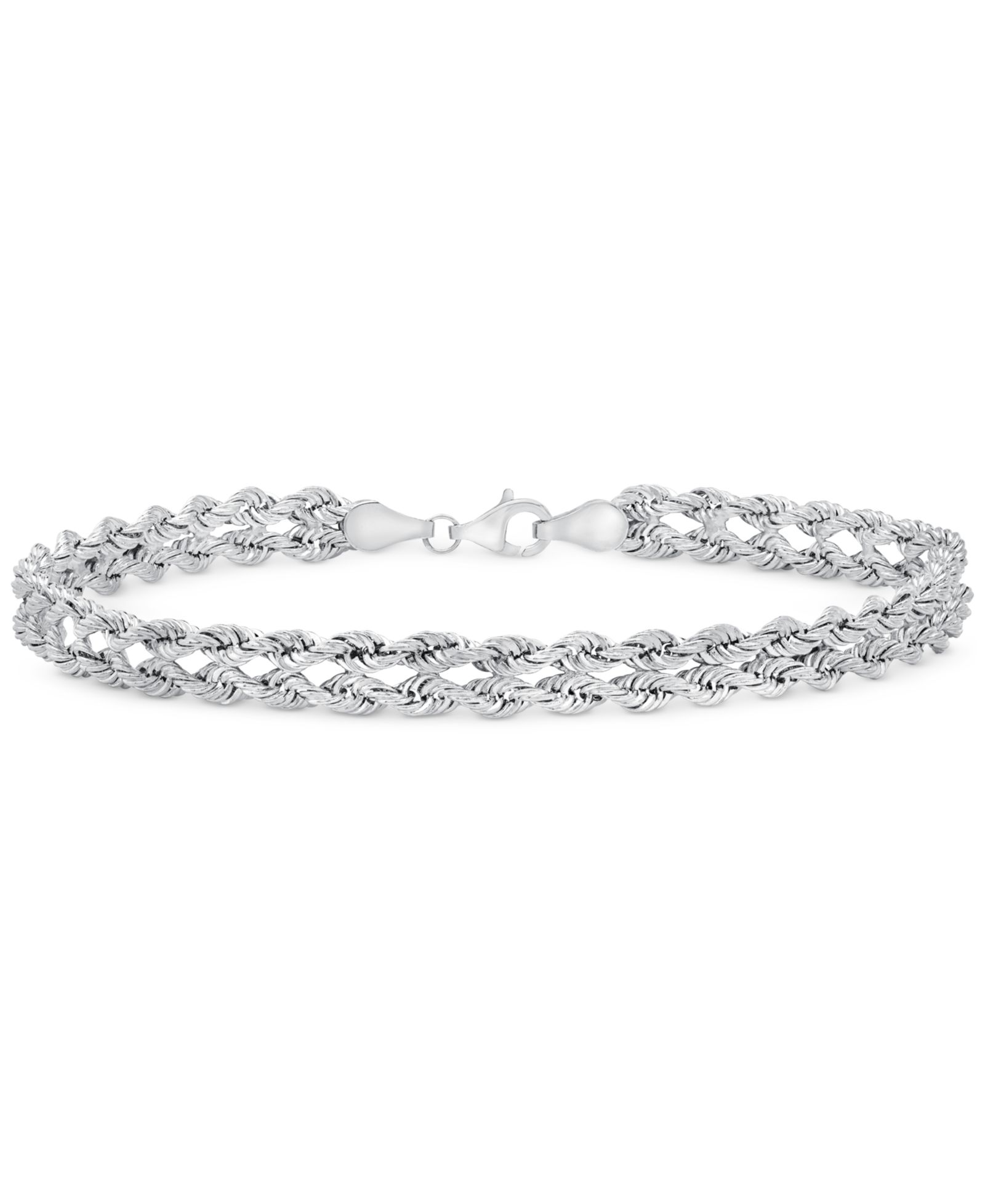 Браслет Double Row Twisted Heart Link из 14k Gold