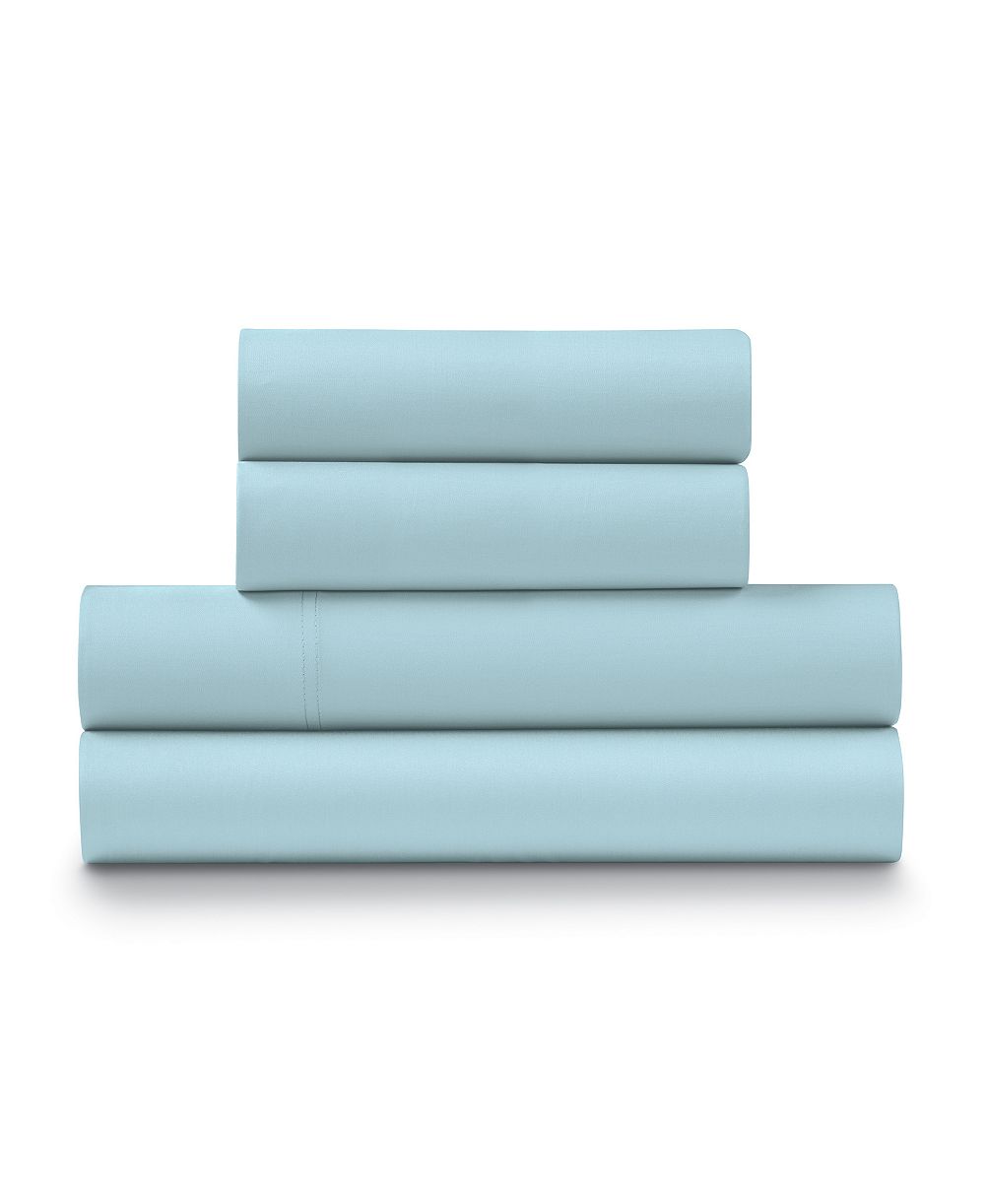 Ella Jayne Percale Cool and Crisp 100% Cotton 4-Pc. Sheet Set, Queen