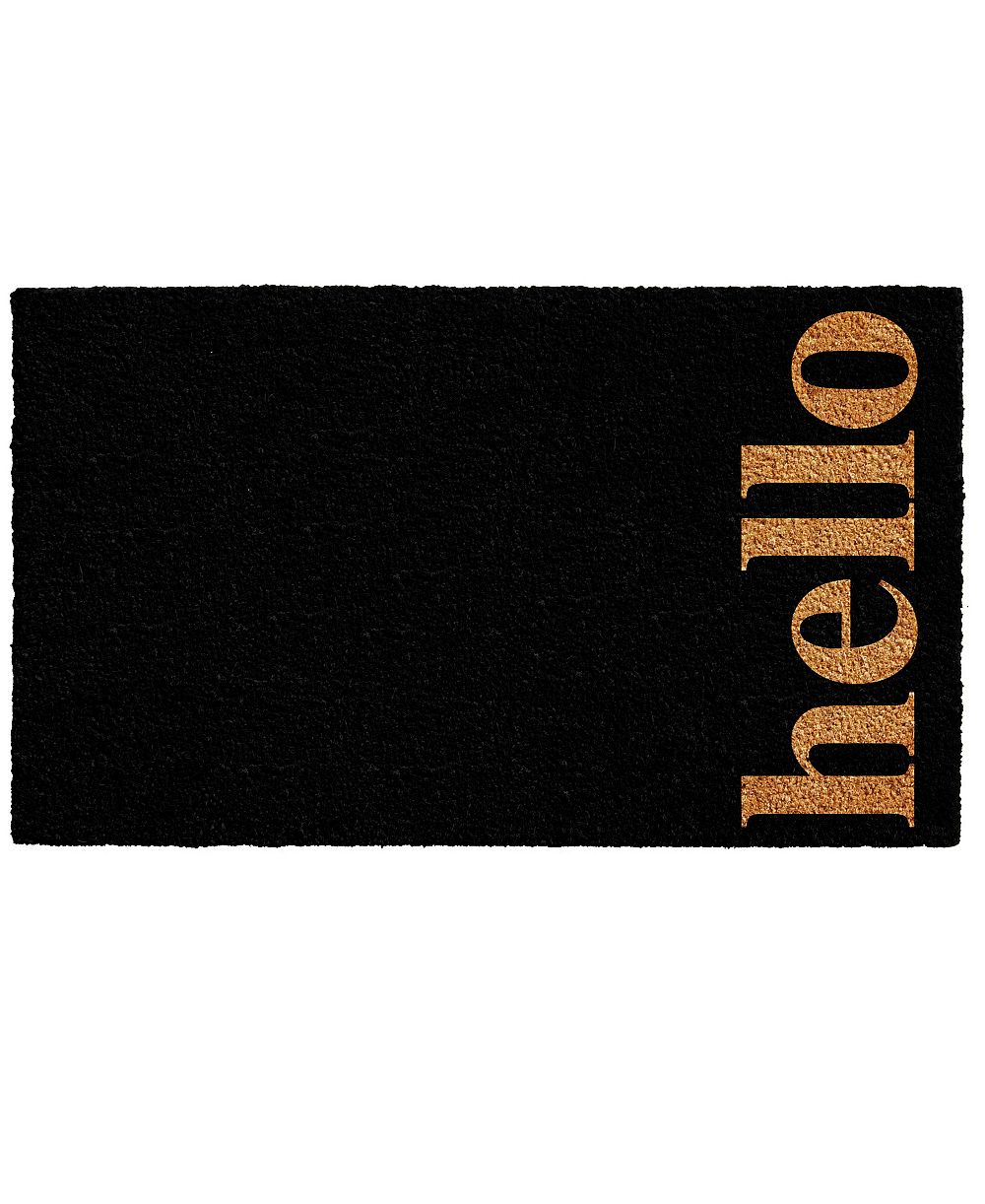 Home & More Vertical Hello Coir/Vinyl Doormat, 17" x 29"