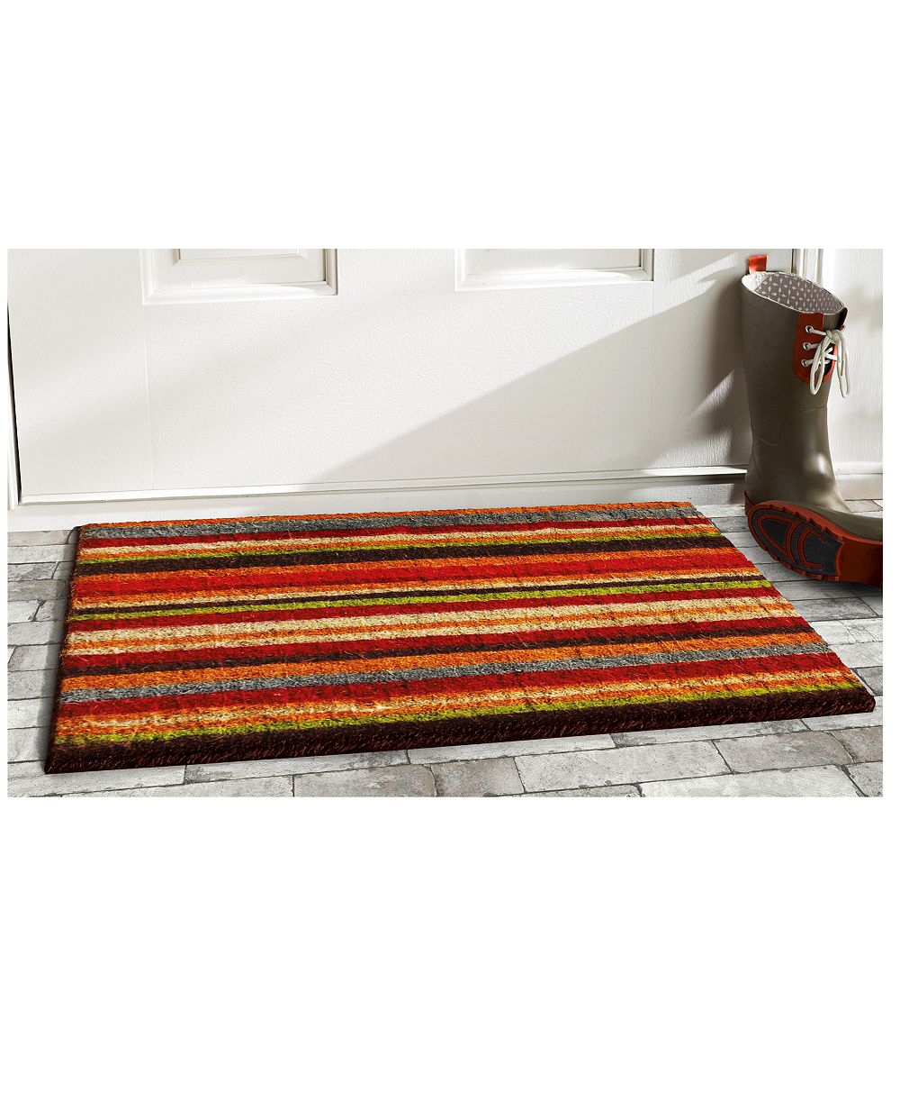 Home & More Palisades Stripe Natural Coir/Vinyl Doormat, 24" x 36"
