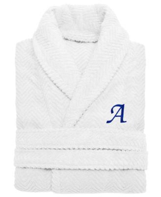Linum Home 100% Turkish Cotton Personalized Unisex Herringbone Bath Robe