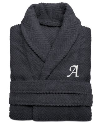 Linum Home 100% Turkish Cotton Personalized Unisex Herringbone Bath Robe