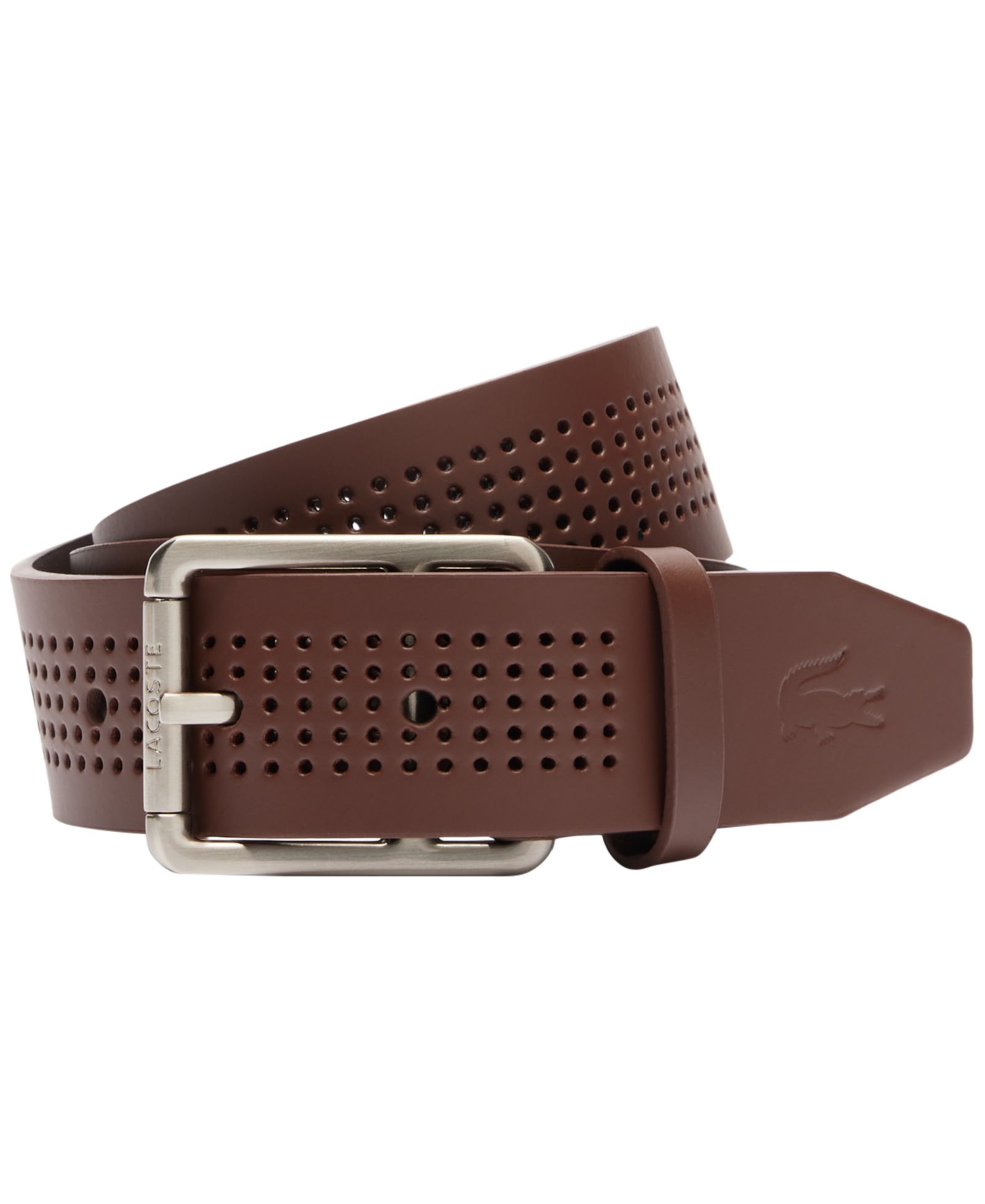 Lacoste Men's Leather Metal Buckle Belt
