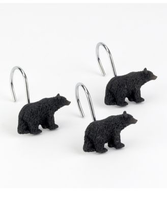Avanti набор крючков для шторной занавески Black Playful Bears Lodge, 12 шт