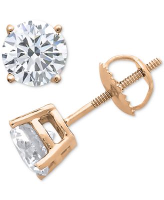 Серьги-гвоздики с бриллиантами (1/6 ct. t.w.) в 10k золоте, белом или розовом золоте