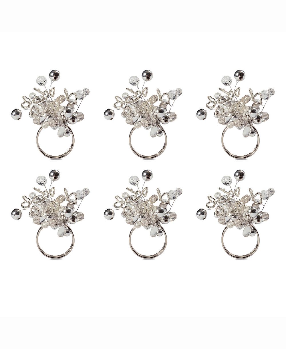Design Imports набор из 6 салфеточных колец с многоцветными бусинами